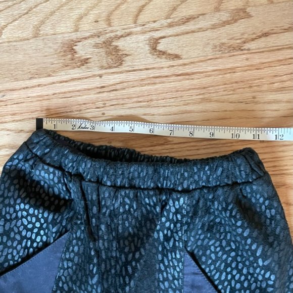 vintage black suede leopard print elastic waist pants xs - Picture 5 of 6